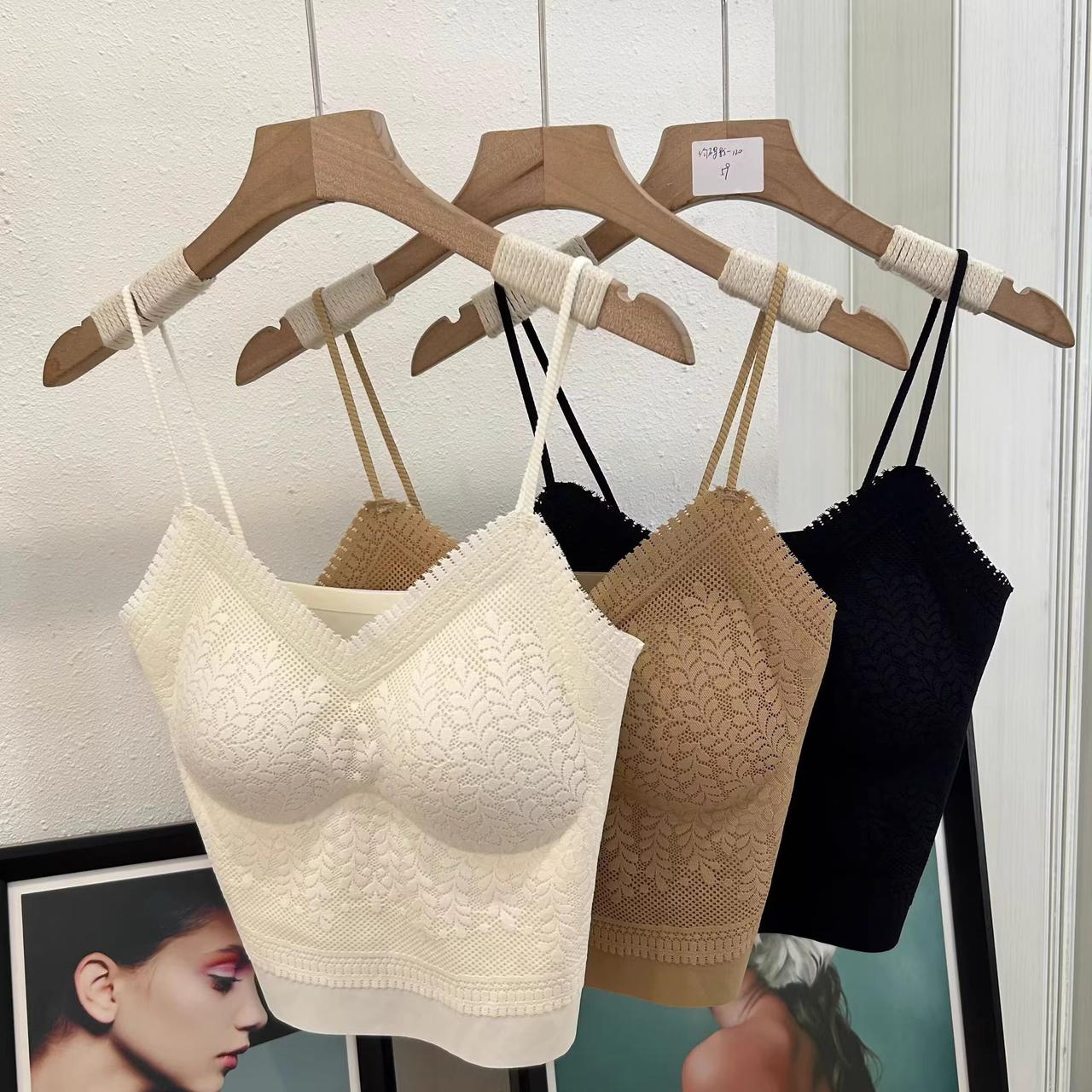 (30-36) Seamless Thin Straps Lacy Brallete(035)
