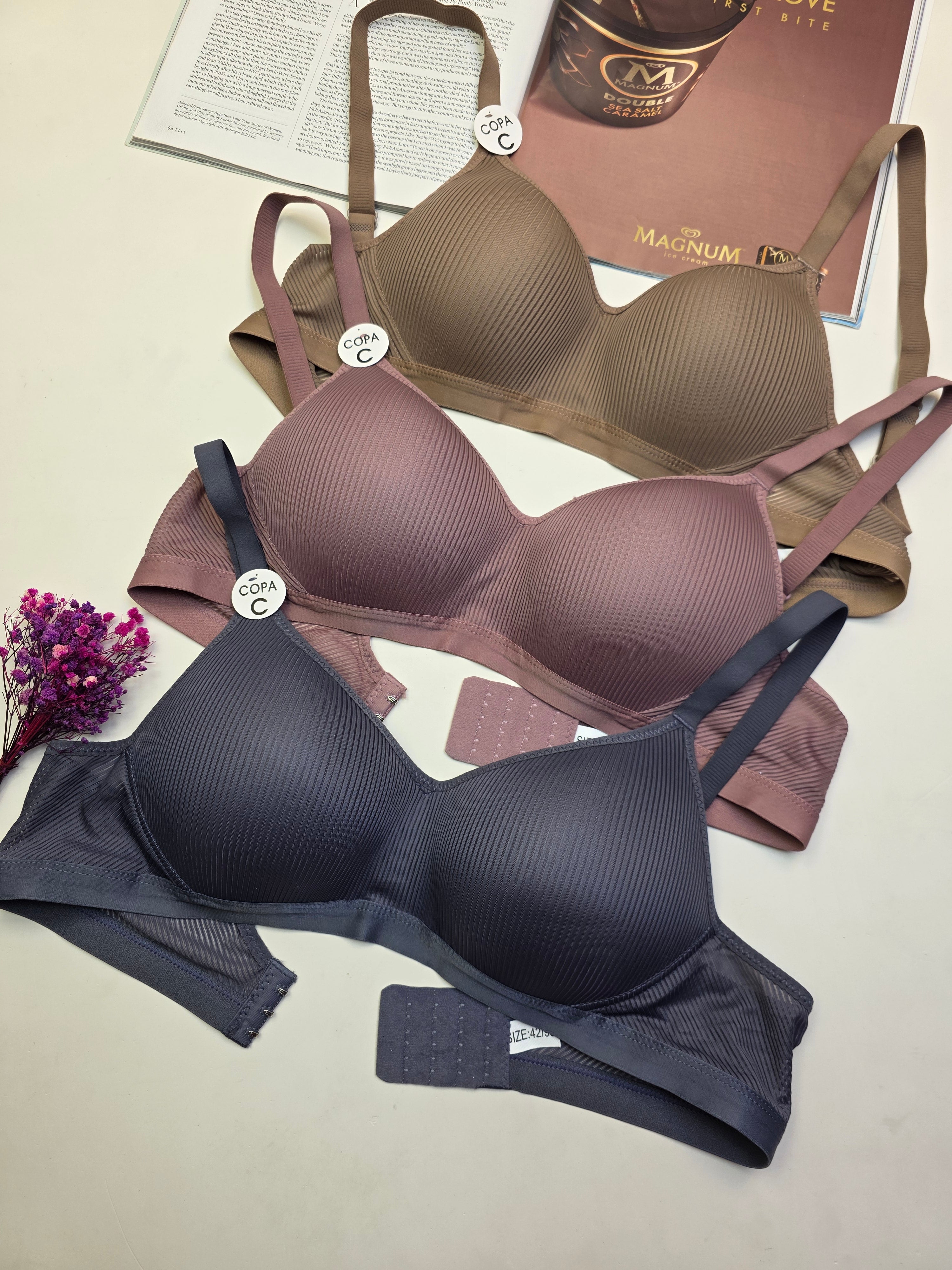(36-42)C Cup Full Coverage  Thin Pad Non Wire Summer Bra (f20) (106)